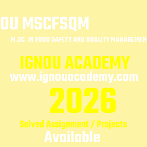 IGNOU MSCFSQM SOLVED ASSIGNMENT 2026